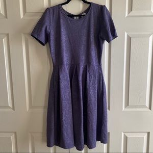 Lularoe Amelia dress lilac/gray embossed flowers